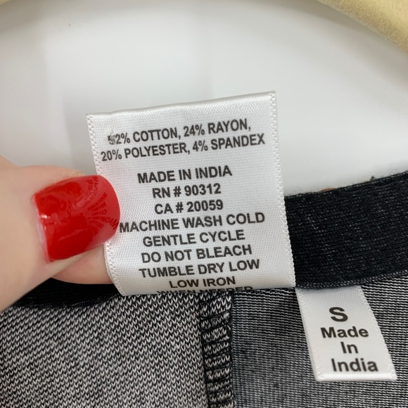 Parsley & Sage Patchwork Duster Cardigan Jacket Charcoal Sz S - Picture 9 of 12